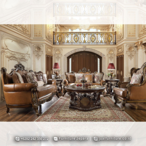 Gambar Sofa Mewah untuk Ruang Tamu adalah jawabannya. Produk ini adalah perwujudan sempurna dari keindahan dan kenyamanan yang tak tertandingi. Terbuat dari kayu jati berkualitas tinggi, dengan finishing natural yang menonjolkan keindahan alaminya, sofa ini adalah kombinasi sempurna antara desain yang anggun dan material yang tahan lama.