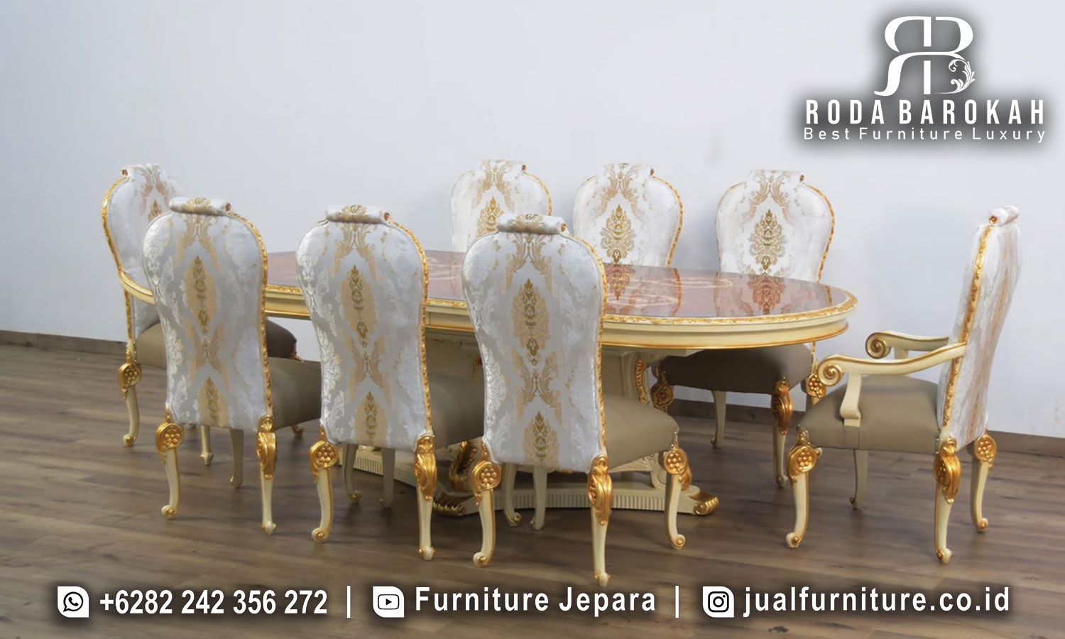 Set Meja Makan Mewah Klasik Style Italia SMM-262