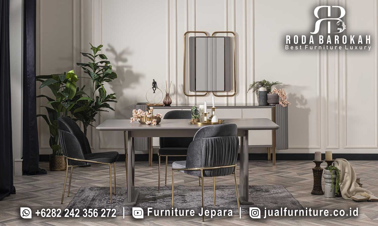 Meja Makan Terbaru Stainless Mewah Modern SMM-445