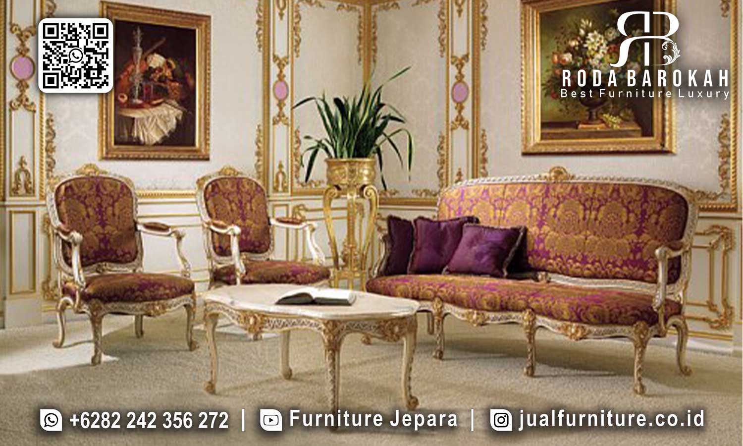 Sale Hari Ini Sofa Tamu Mewah Gold Model Kekinian STM-795