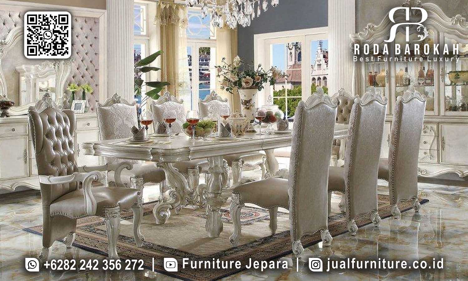 Super Promo Meja Makan Mewah Klasik Harga Promo SMM-491