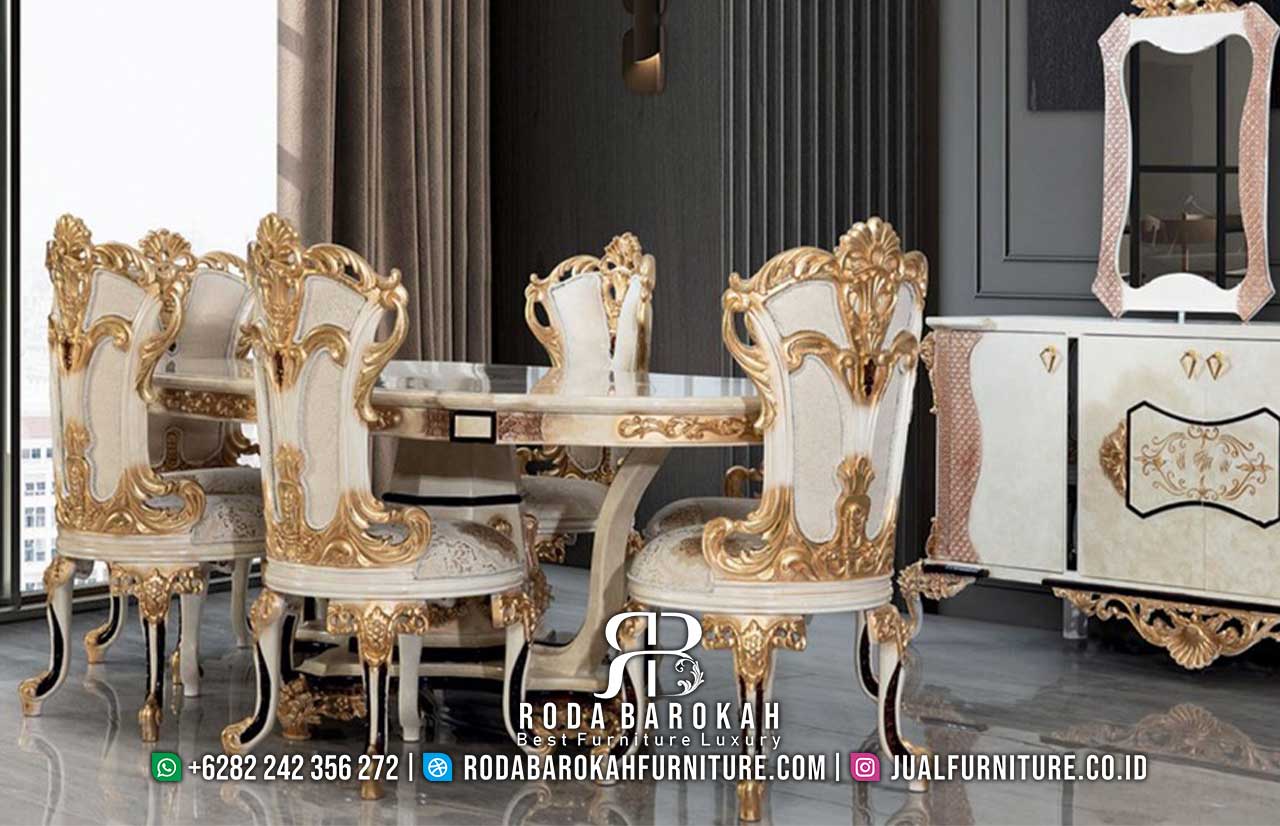 Favorit Meja Makan Mewah klasik Diskon Besar SMM-514