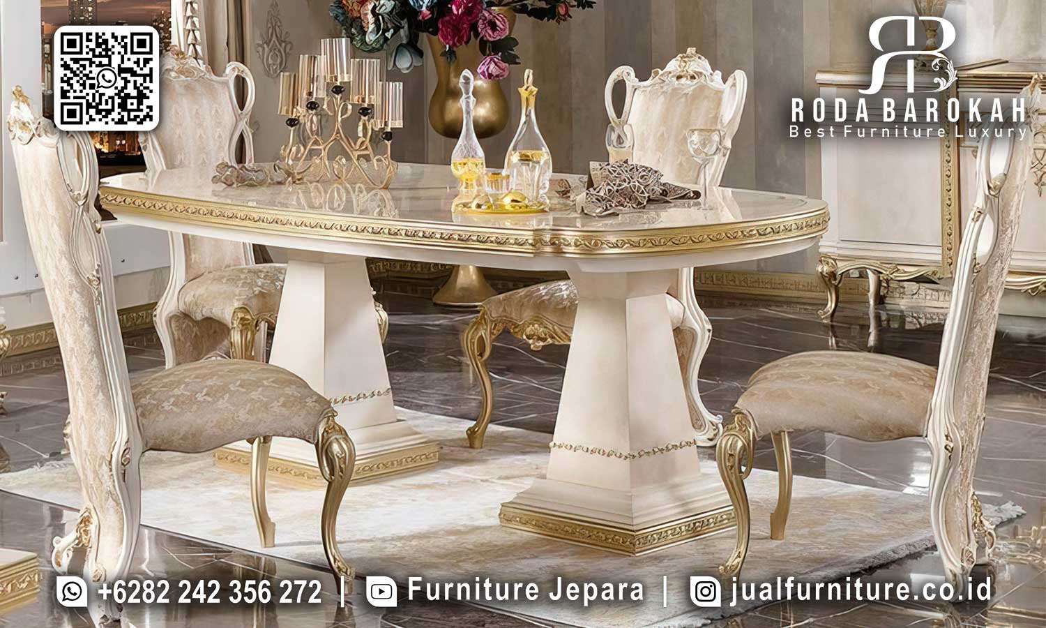 Flash Sale Set Meja Makan Klasik Diskon Besar SMM-559
