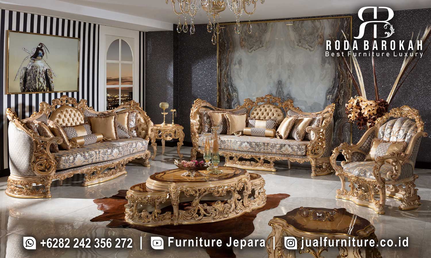 Penawaran Menarik Sofa Tamu Mewah Ukir Harga Promo STM-812