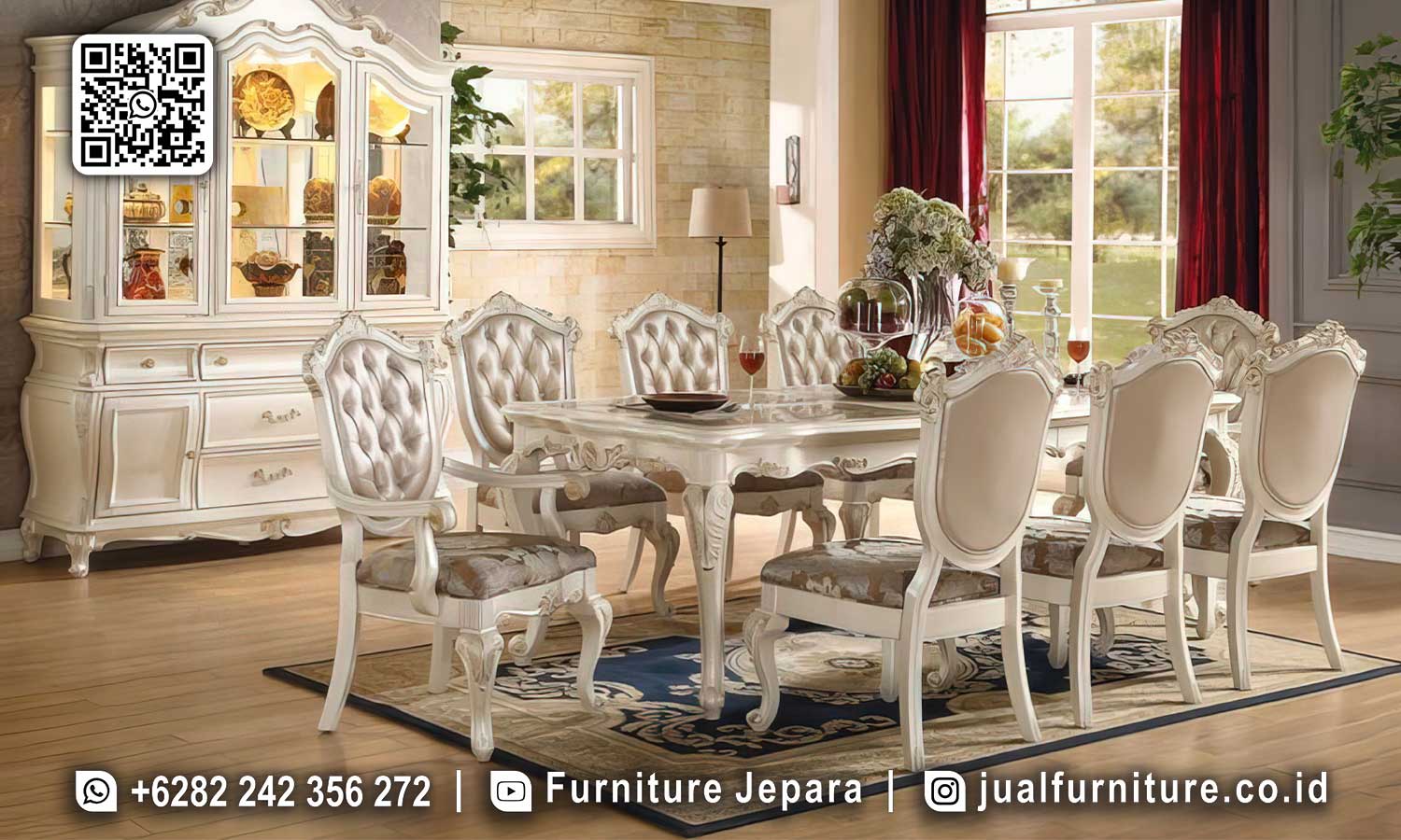 Promo Kilat Meja Makan Transitional Style Harga Termurah SMM-532