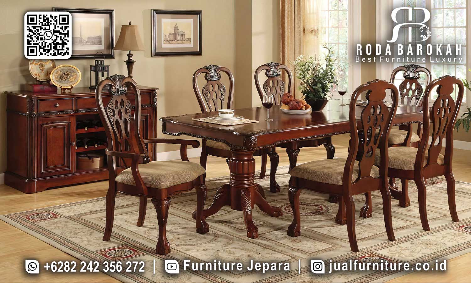 Top Pilihan Meja Makan Jati Minimalis Sentuhan Mewah SMM-551