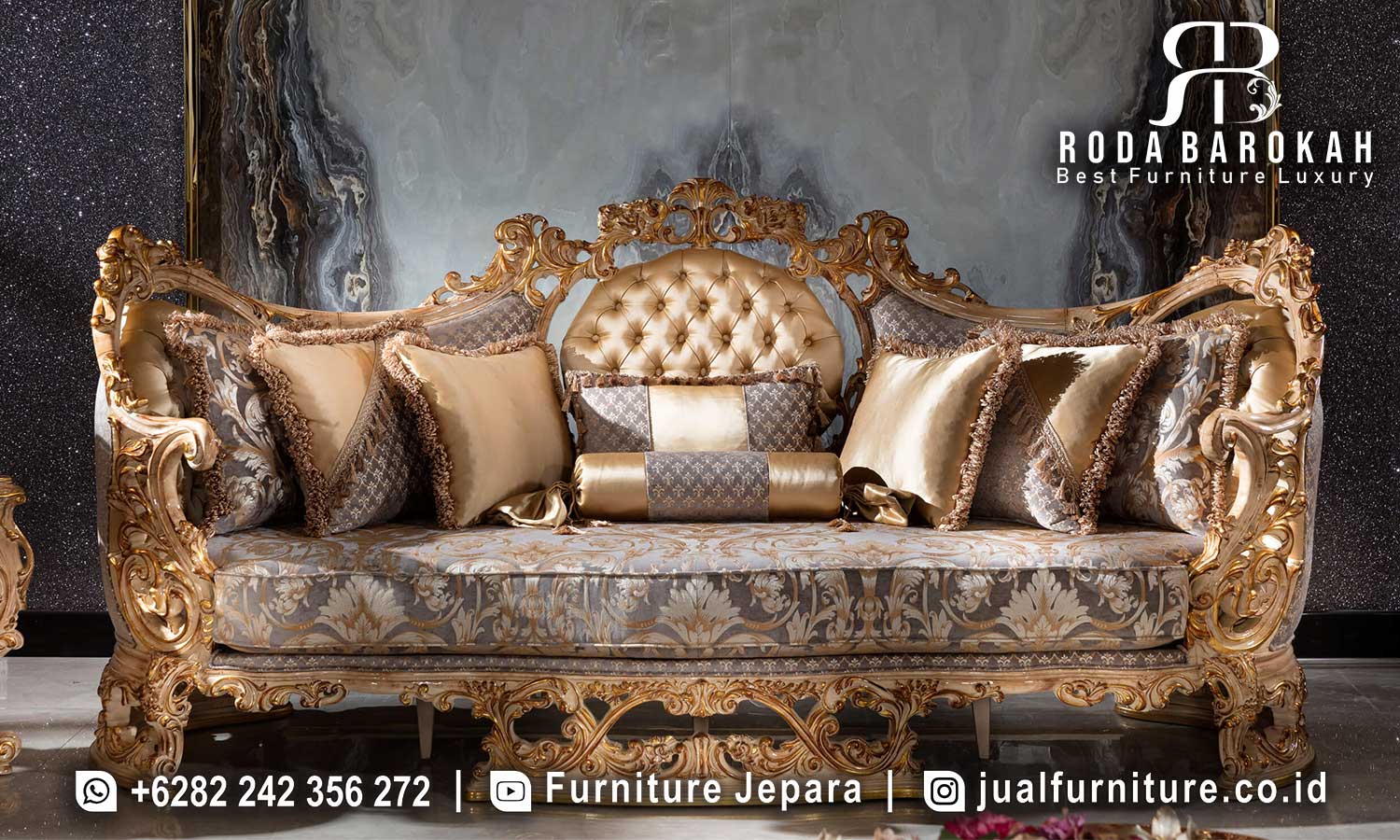 Top Pilihan Sofa Tamu Full Gold Multifungsi Unik STM-813
