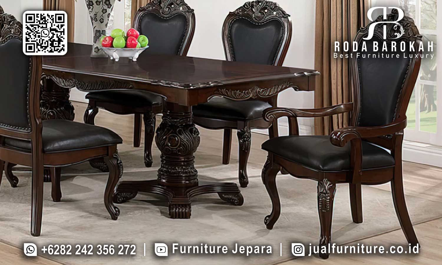 Top Seller Meja Makan Jati Mewah Asli Jepara SMM-547