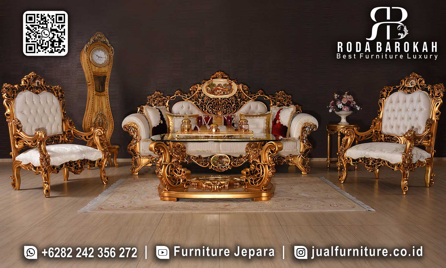 Best Deal Sofa Ukir Jepara Gold Anti Rayap STM-817