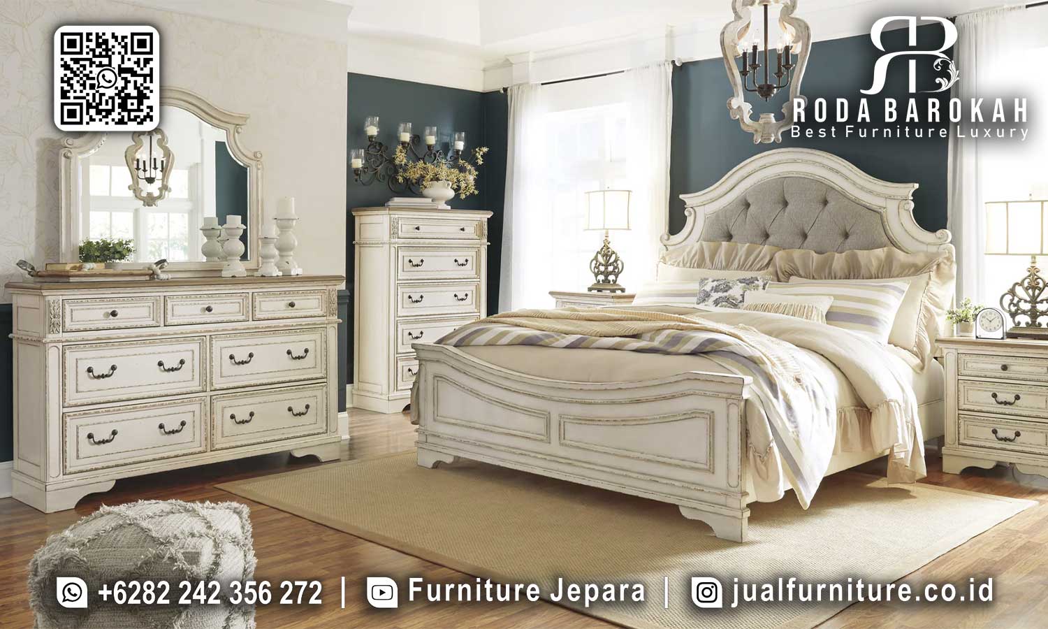 Khusus Hari Ini Mebel Kamar Klasik Antique Warna Elegan STT-420