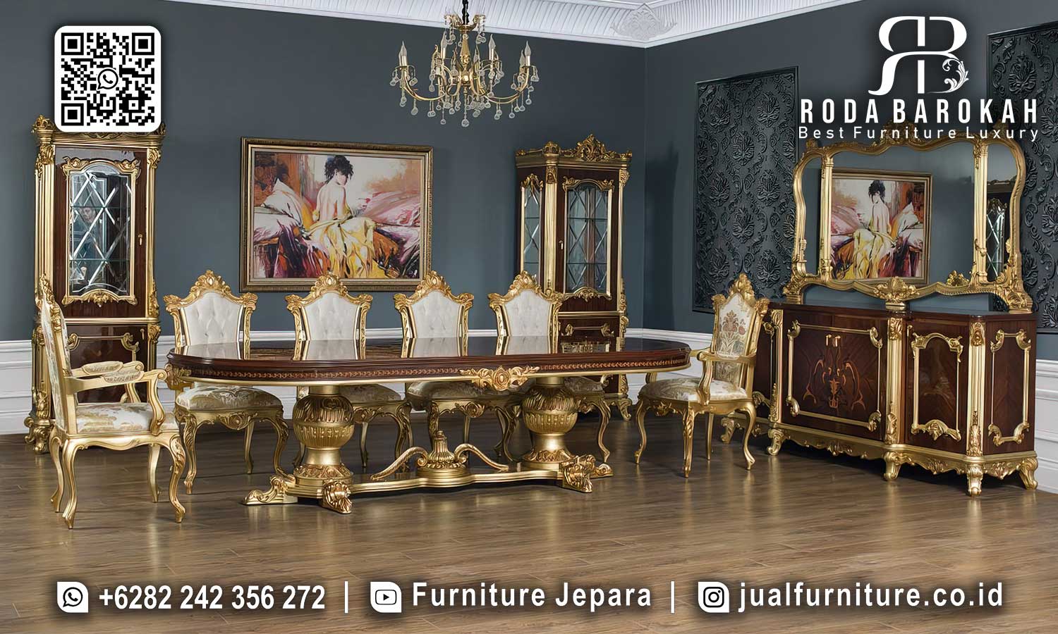 Ready Stock Meja Makan Mewah Model Terbaru SMM-540