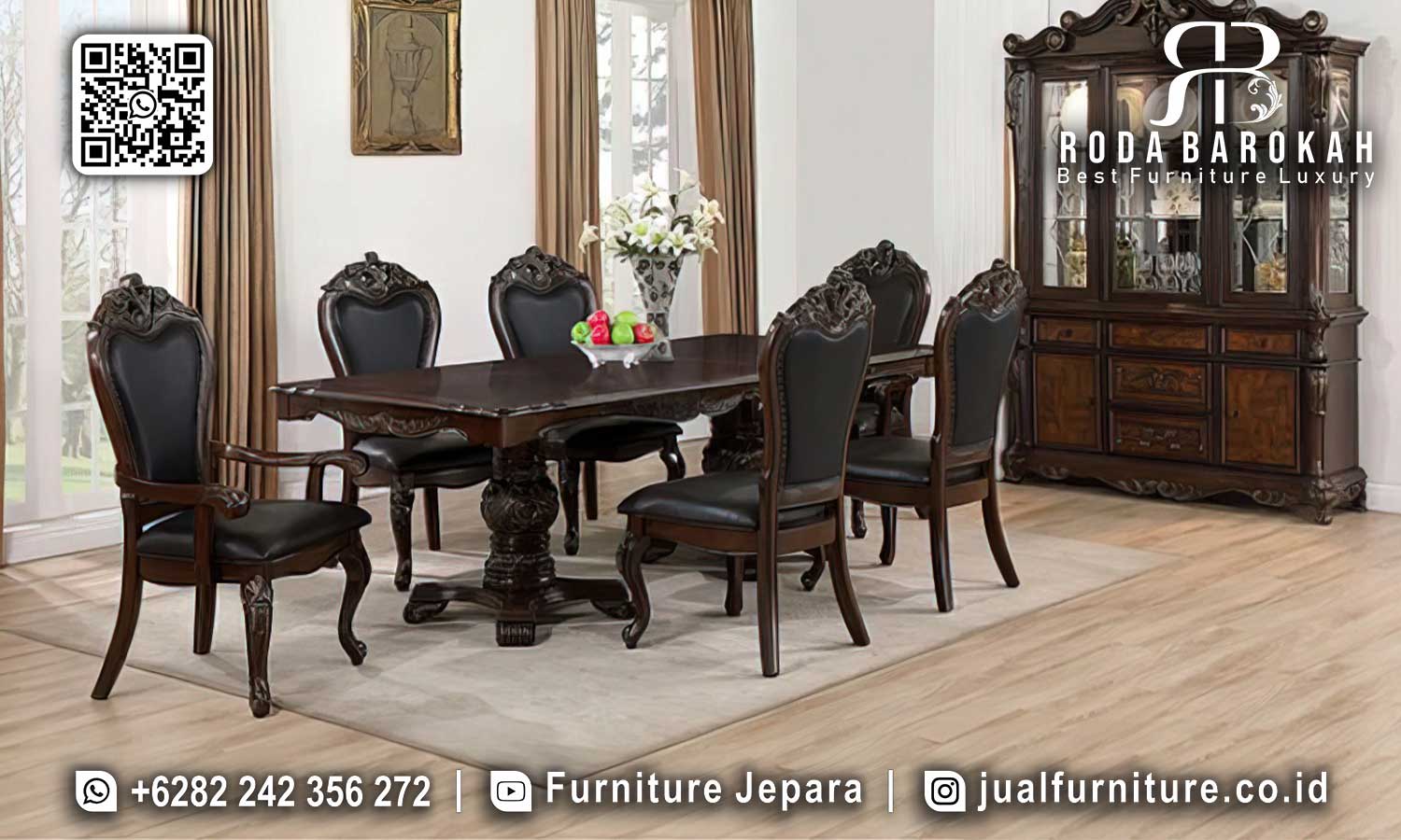 Top Seller Meja Makan Jati Mewah Asli Jepara SMM-547