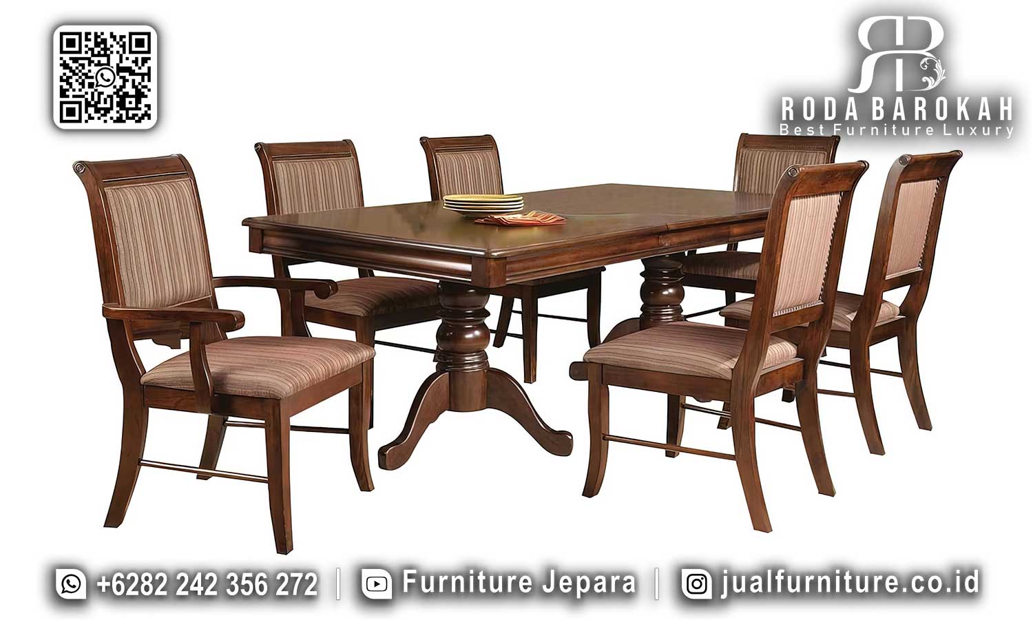 Eksklusif Meja Makan Jati Paling Populer SMM-580