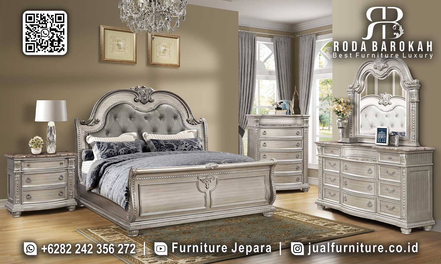 Ekspor Tempat Tidur Mewah Kualitas Tinggi STT-452