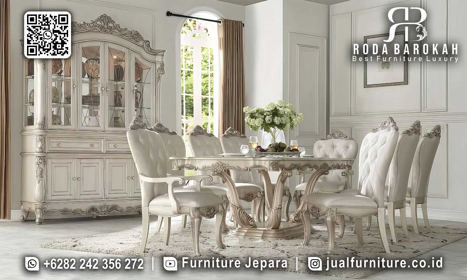 Hits Meja Makan Versailles Mewah Kirim Cepat SMM-583