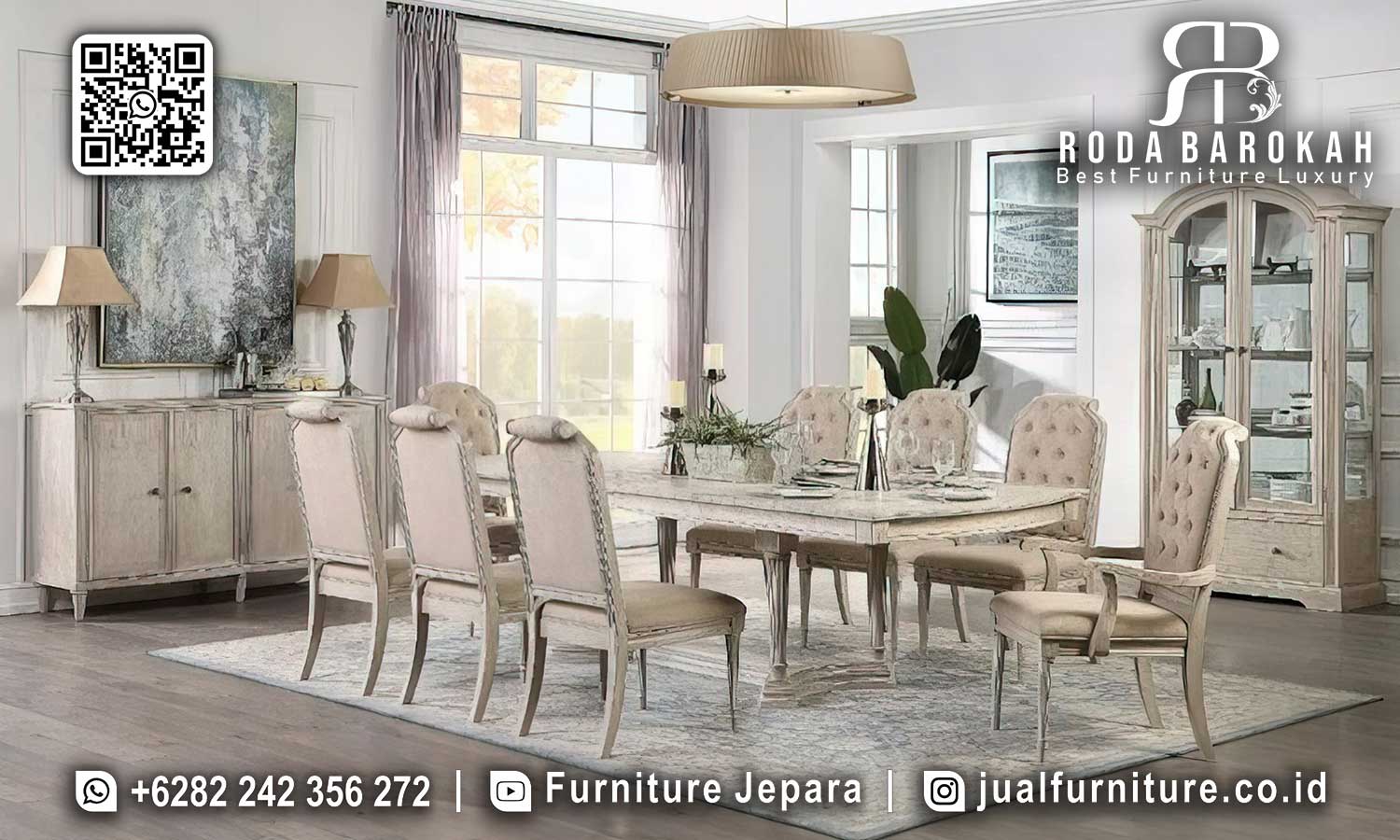 Merek Meja Makan Provence Mewah Untuk Villa SMM-584
