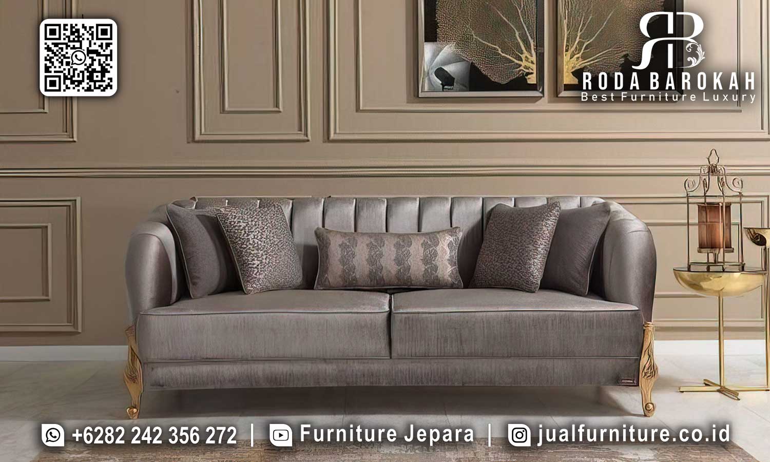 Penawaran Menarik Sofa Mewah Kaki Gold Bahan Berkualitas STM-842