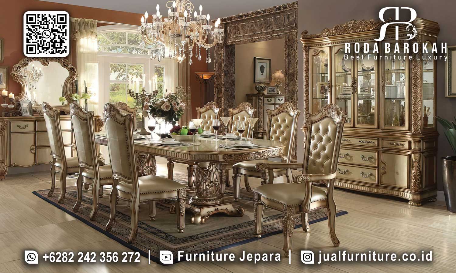 Ternyaman Meja Makan Mewah Klasik Cocok Kamar SMM-578
