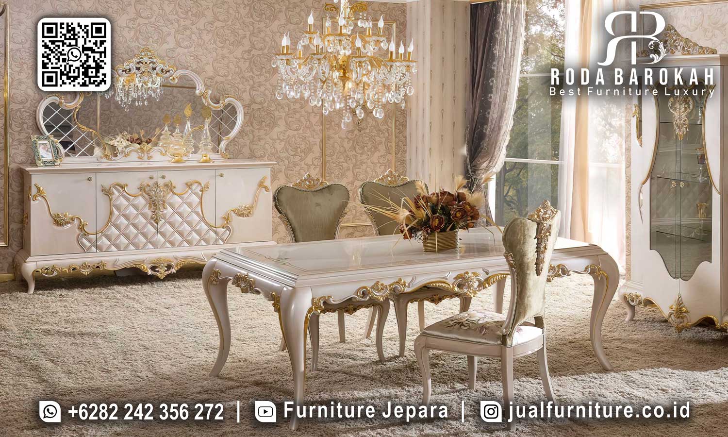Top Pilihan Set Meja Makan Klasik Material Solid SMM-572