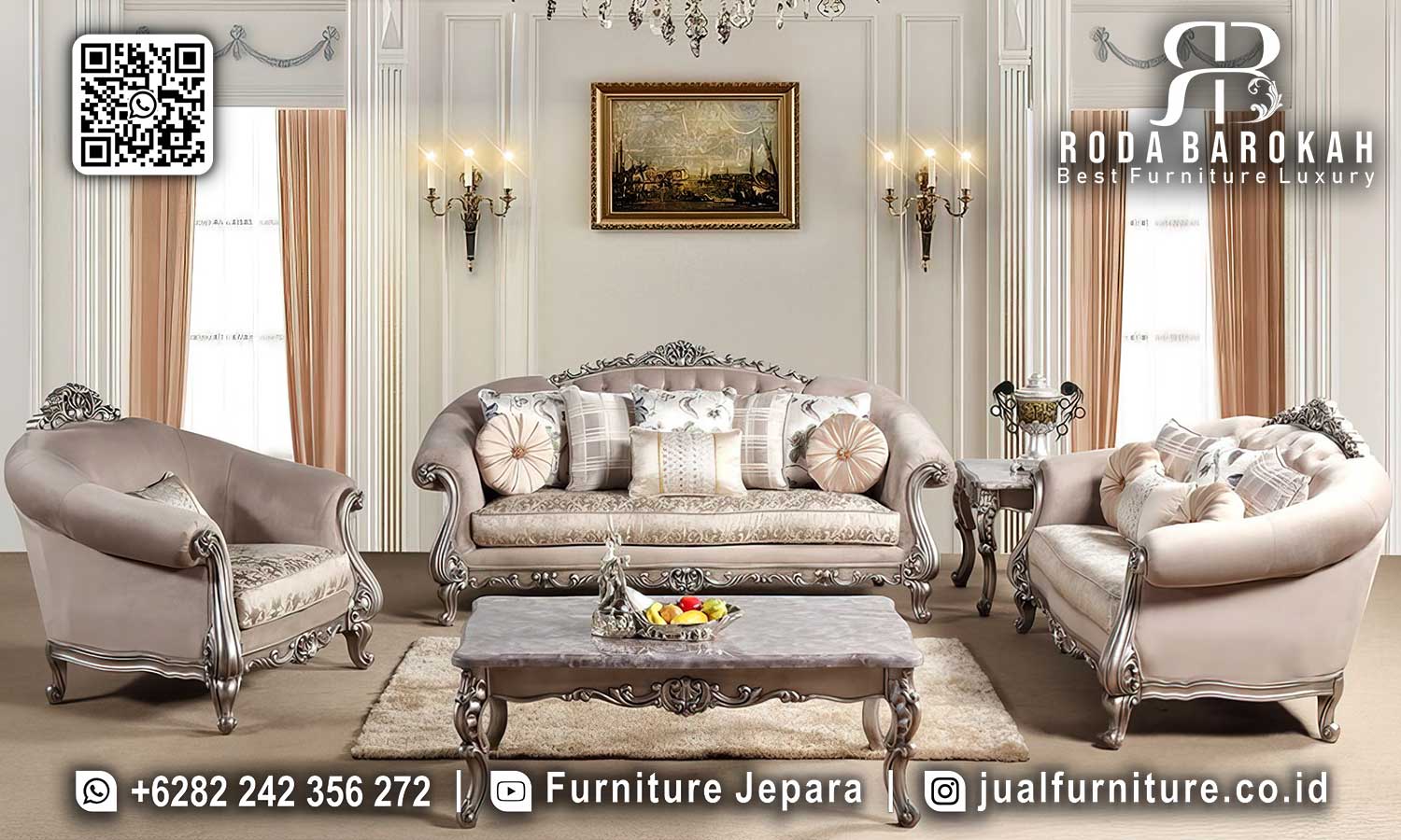 Nikmati kenyamanan Sofa Tamu Mewah STM-860 dari Roda Barokah, desain elegan yang cocok untuk ruang tamu Anda. Pesan sekarang!