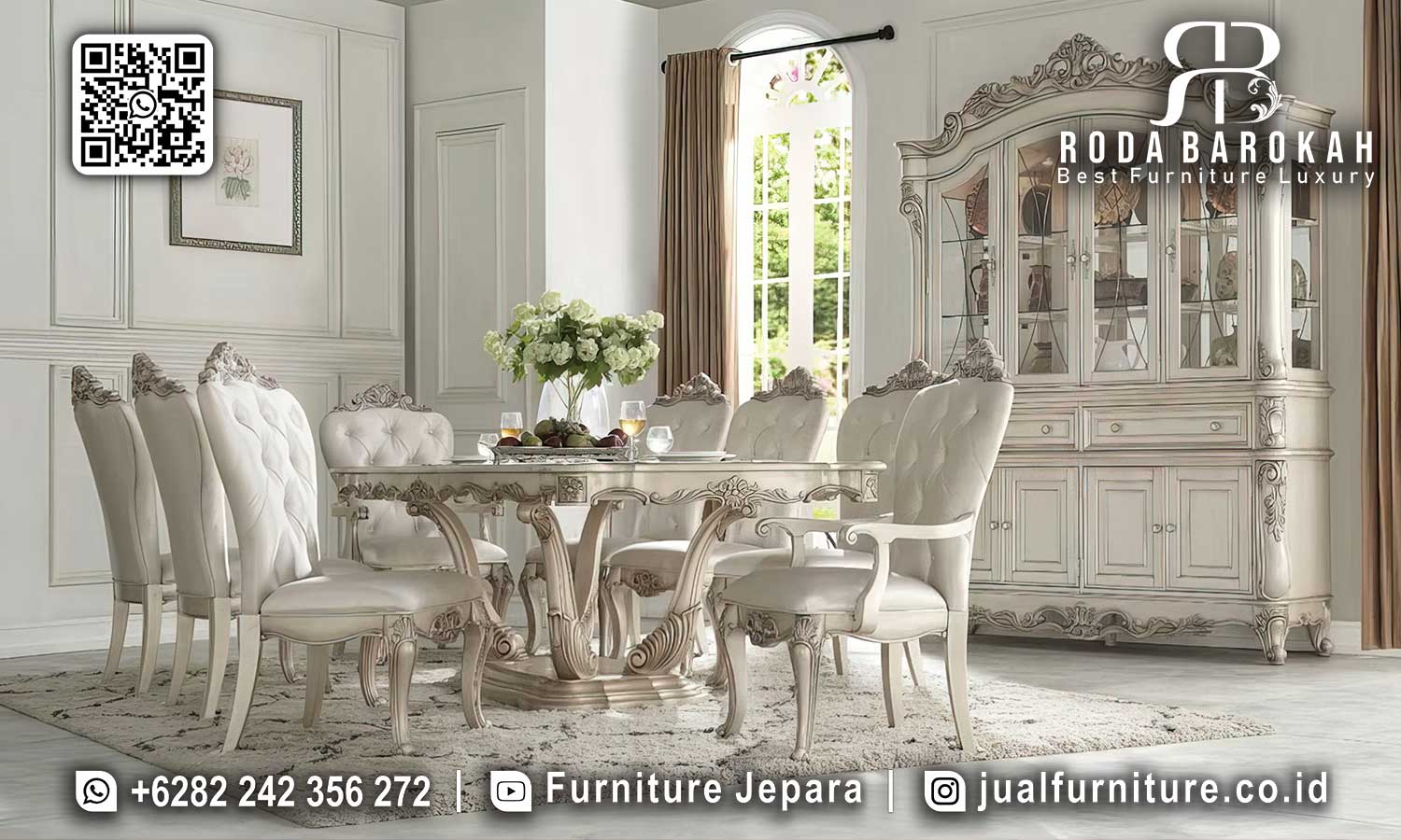 Hits Meja Makan Versailles Mewah Kirim Cepat SMM-583