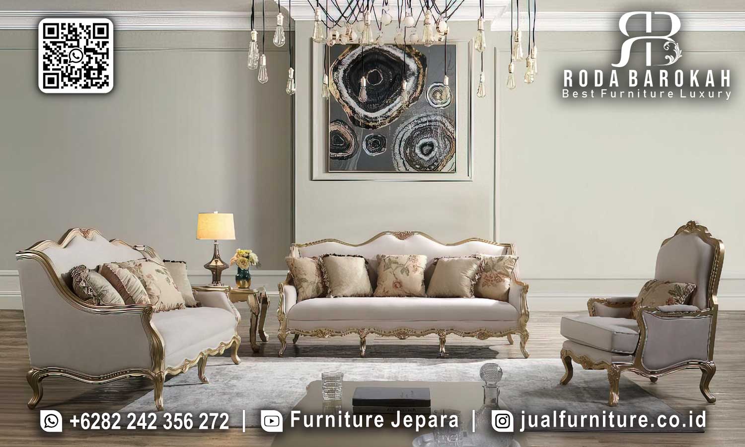 Desain Sofa Tamu Mewah Positano Seniman Jepara STM-883