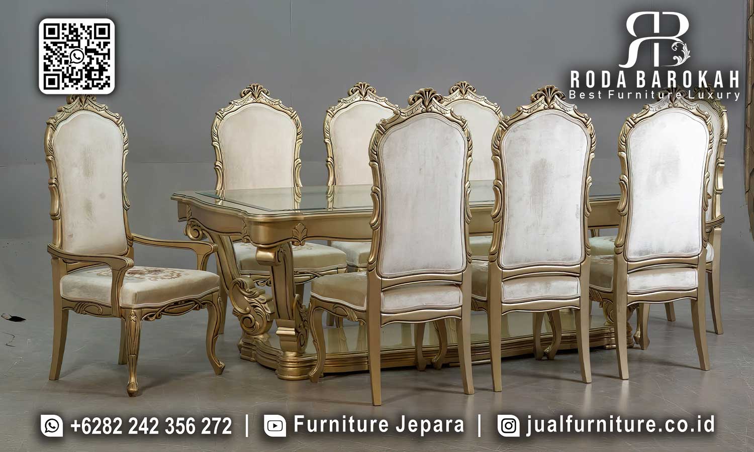 Set Meja Makan Mewah Noblesse Produksi Jepara SMM-606