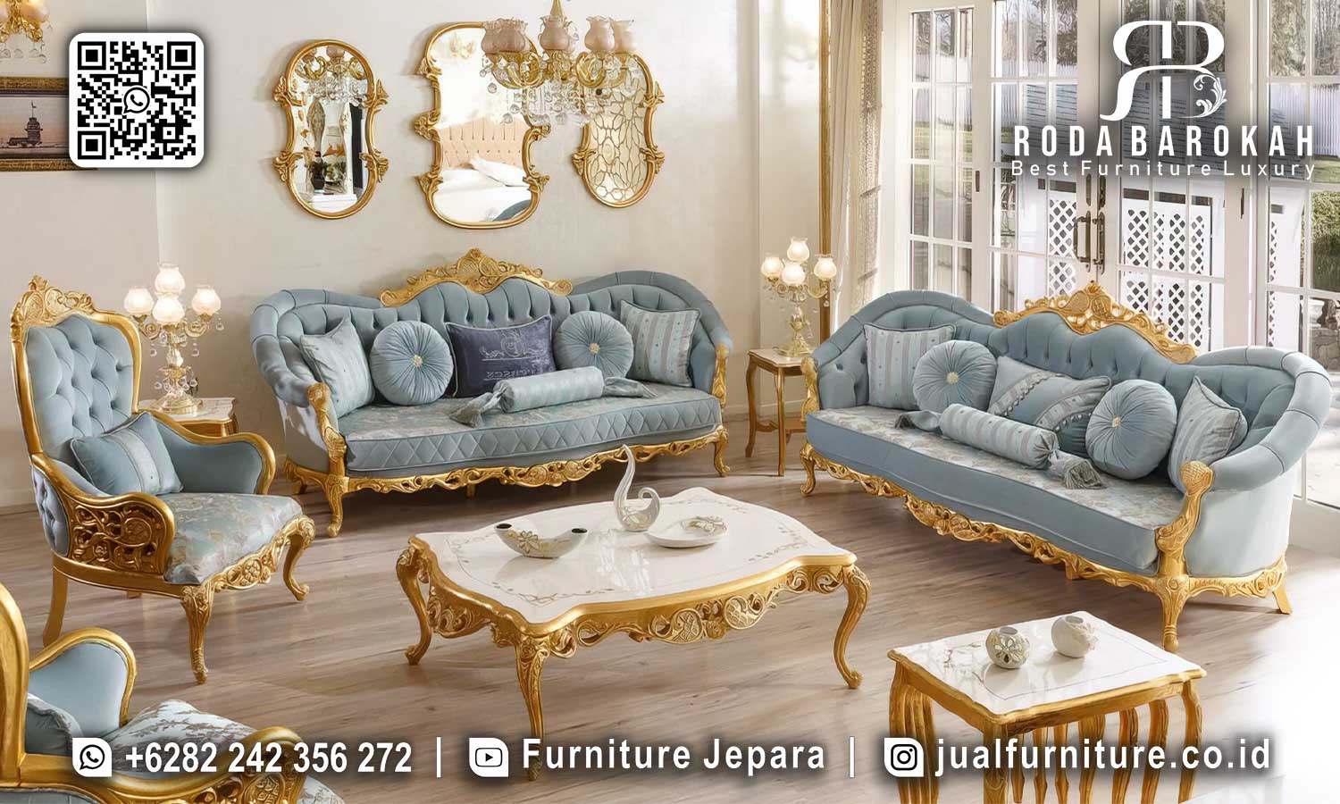 Sofa Ruang Tamu Mewah Santorini Anti Rayap STM-882