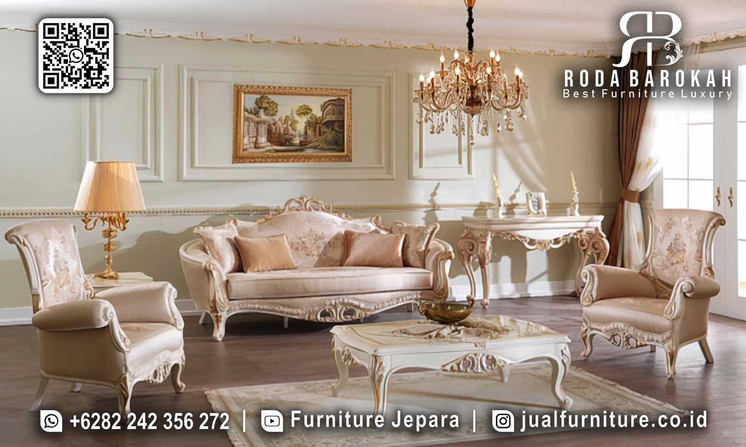 Sofa Tamu Mewah Portofino Pengerjaan Detail STM-880