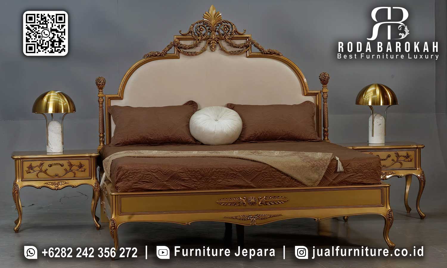 Tempat Tidur Jati Natural Palermo Mudah Dirawat STM-885