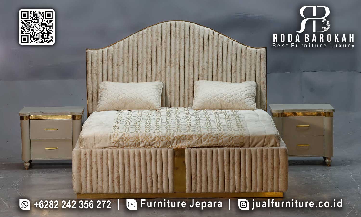 Tempat Tidur Mewah Modern Bellezza Buatan Jepara STM-886