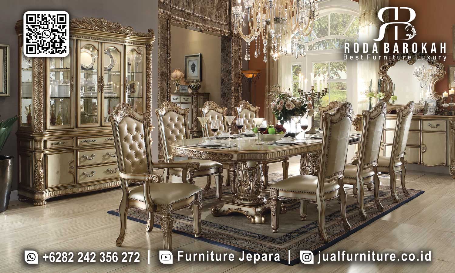 Jual Meja Makan Mewah Modena Anti Jamur SMM-609
