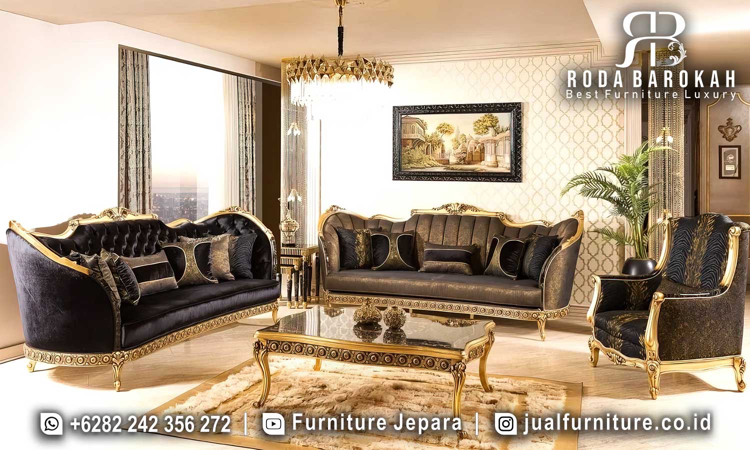 Kursi Sofa Tamu Mewah Royale Desain Refined STM-877