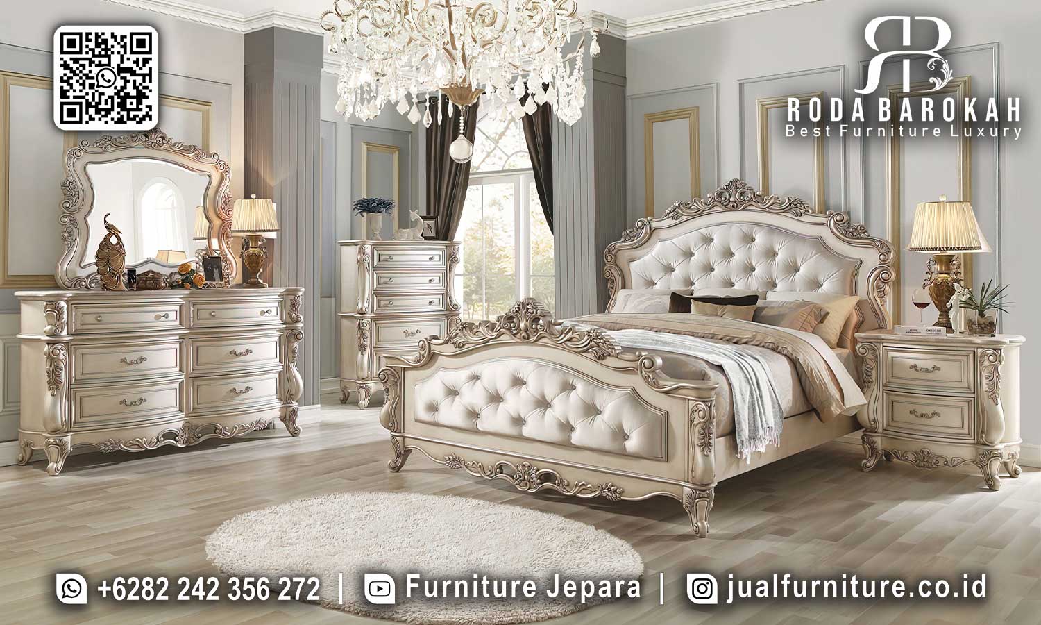 Set Kamar Tidur Mewah Monaco Kerajinan Jepara STM-887