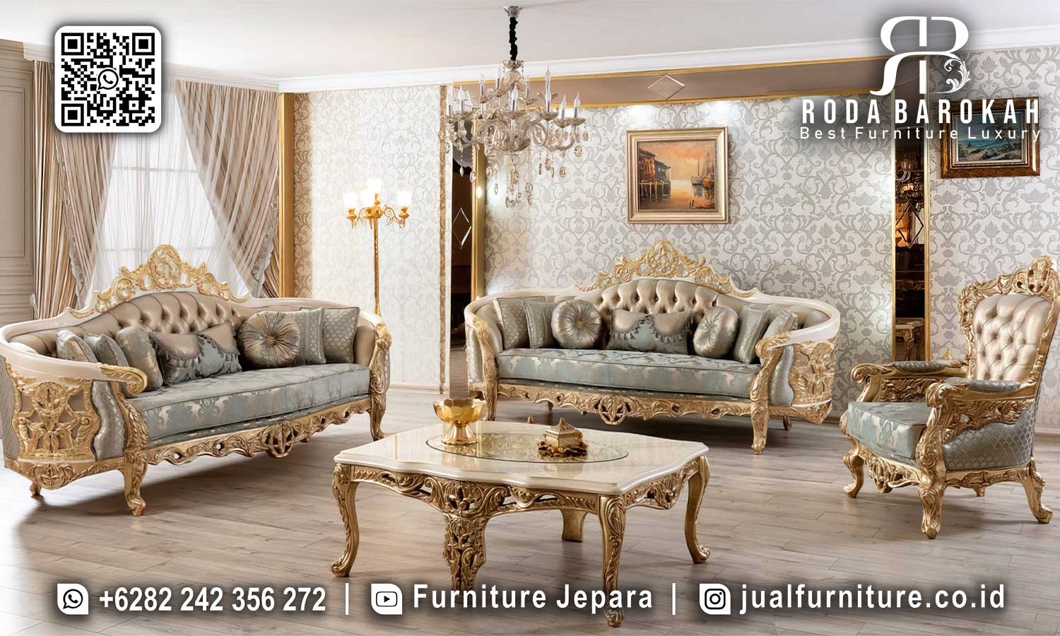 Sofa Tamu Mewah Klasik Bourbon Produk Bergaransi STM-884
