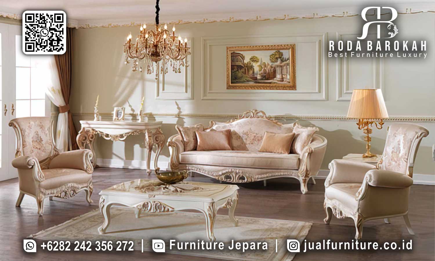 Sofa Tamu Mewah Portofino Pengerjaan Detail STM-880