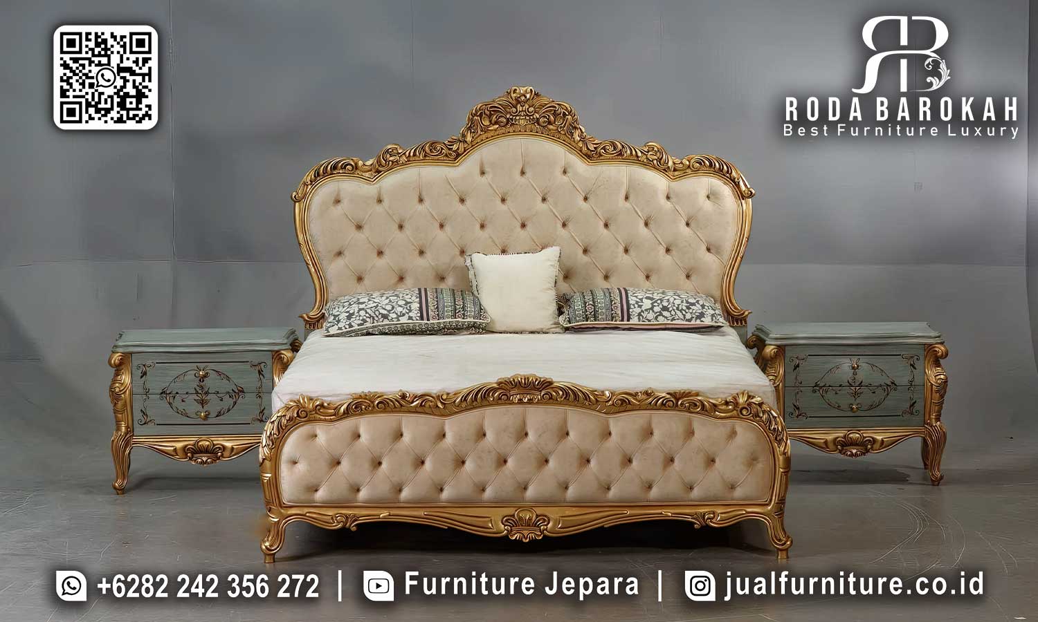 Tempat Tidur Mewah Jepara Andalusia Nuansa Klasik STM-883
