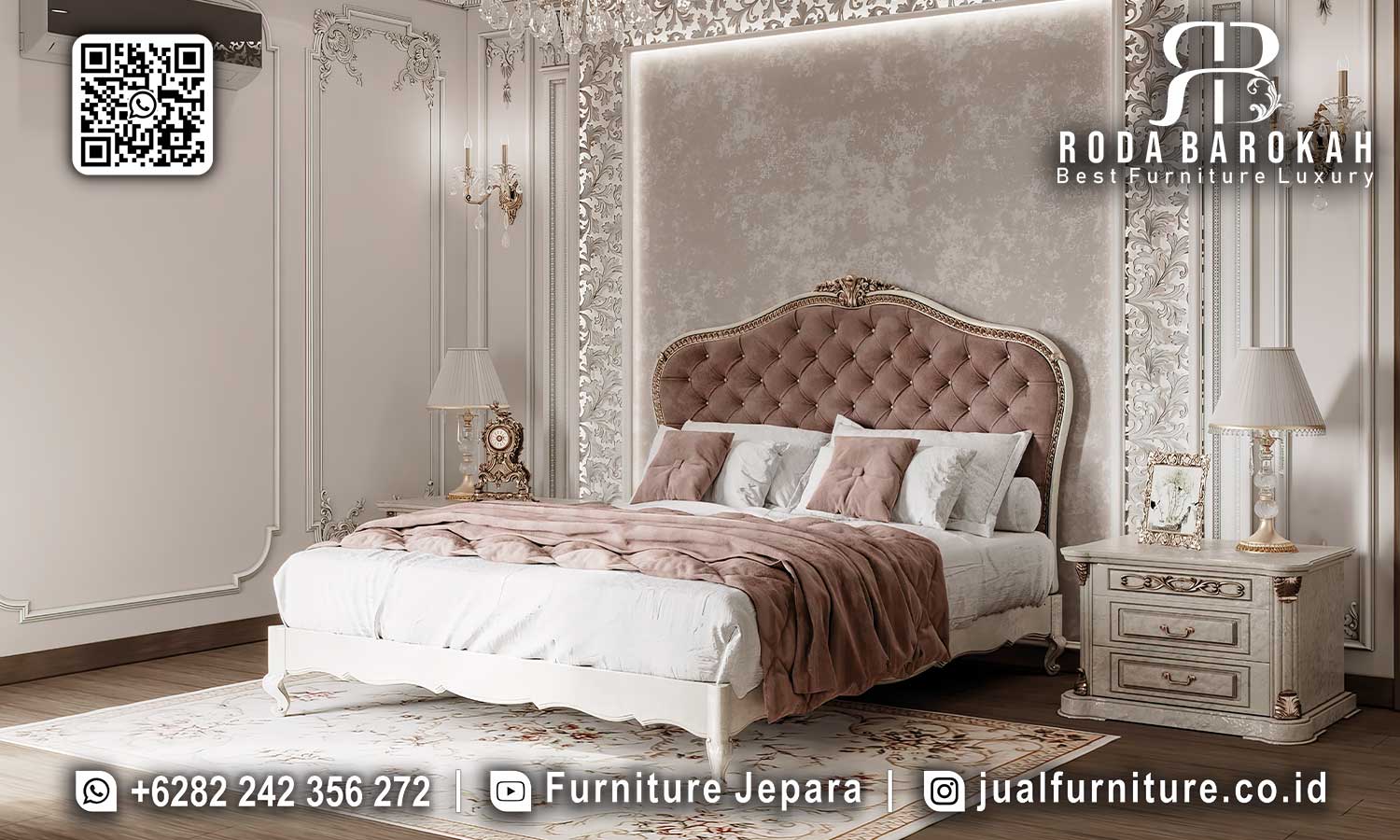 Desain Kamar Tidur Mewah Versailles Seniman Jepara STT-482