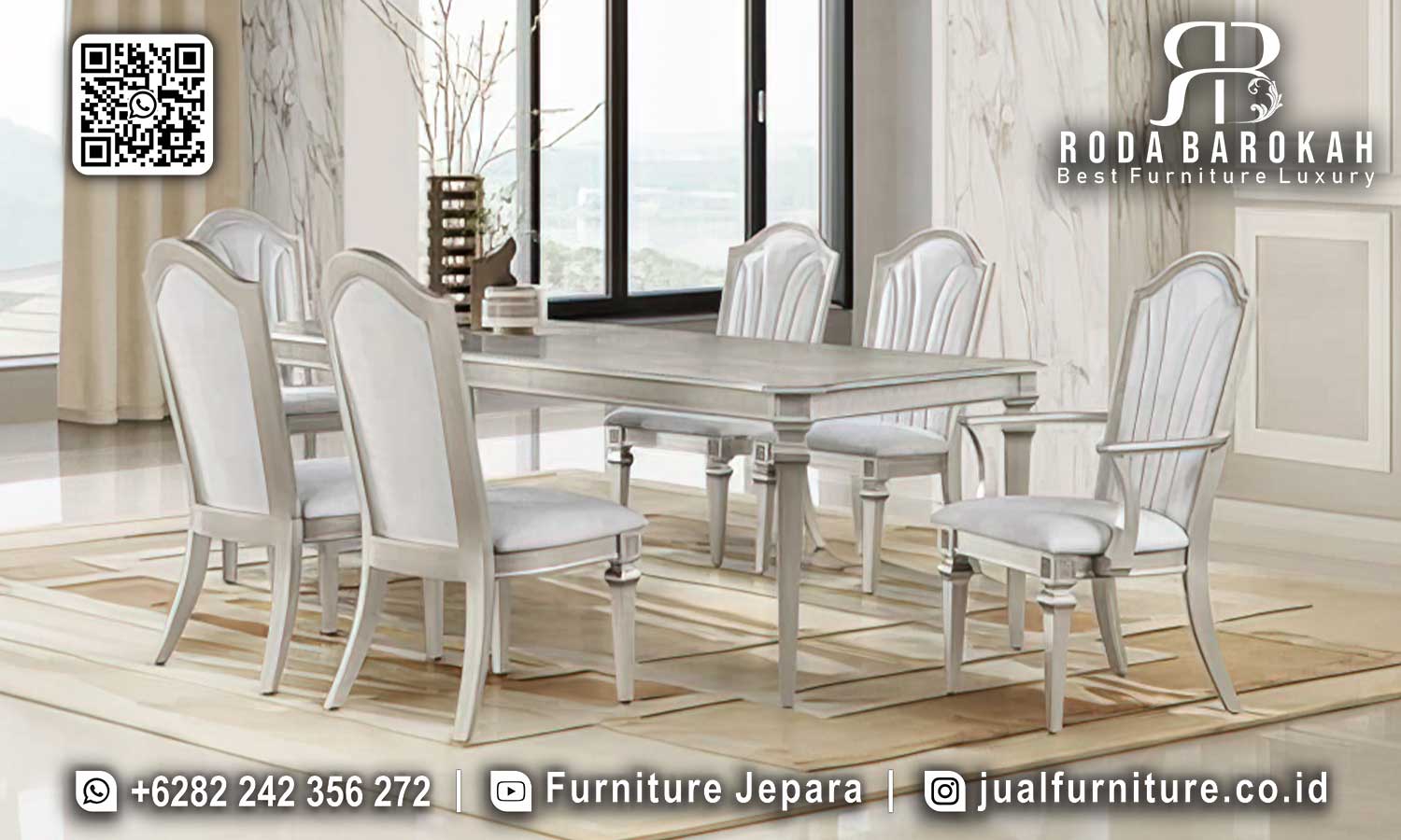 Desain Meja Makan Mewah Mantova Produk Berkualitas SMM-614