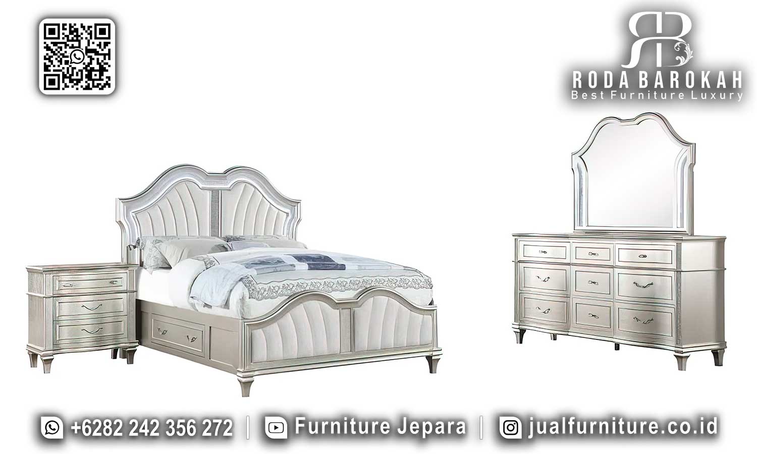 Desain Tempat Tidur Mewah Modern Royale Kesan Klasik STT-510