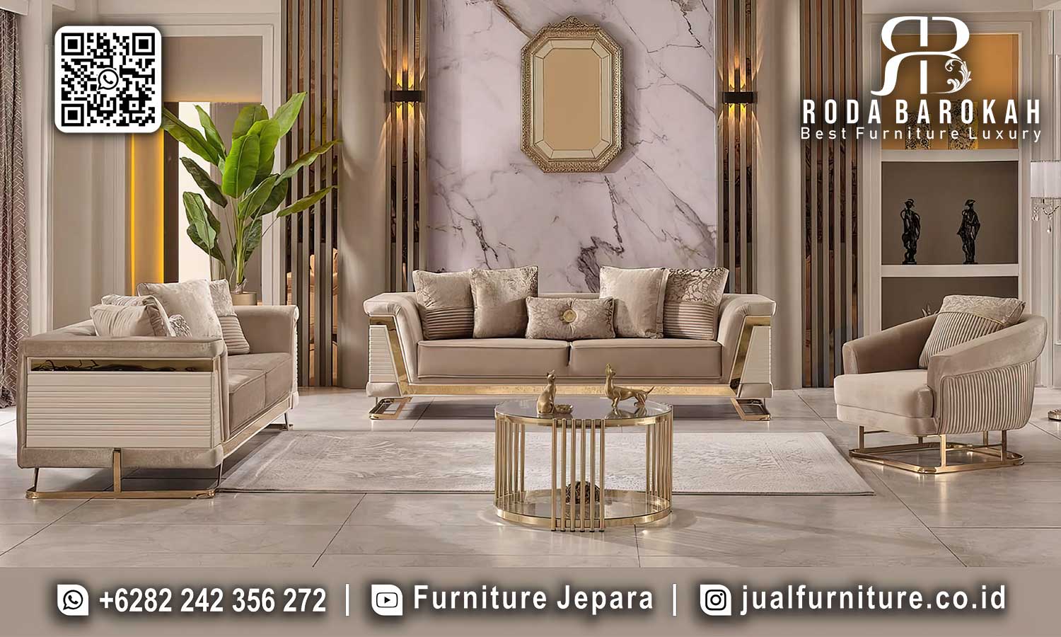 Jual Sofa Tamu Mewah Stainless Venesia Standar Ekspor STM-913