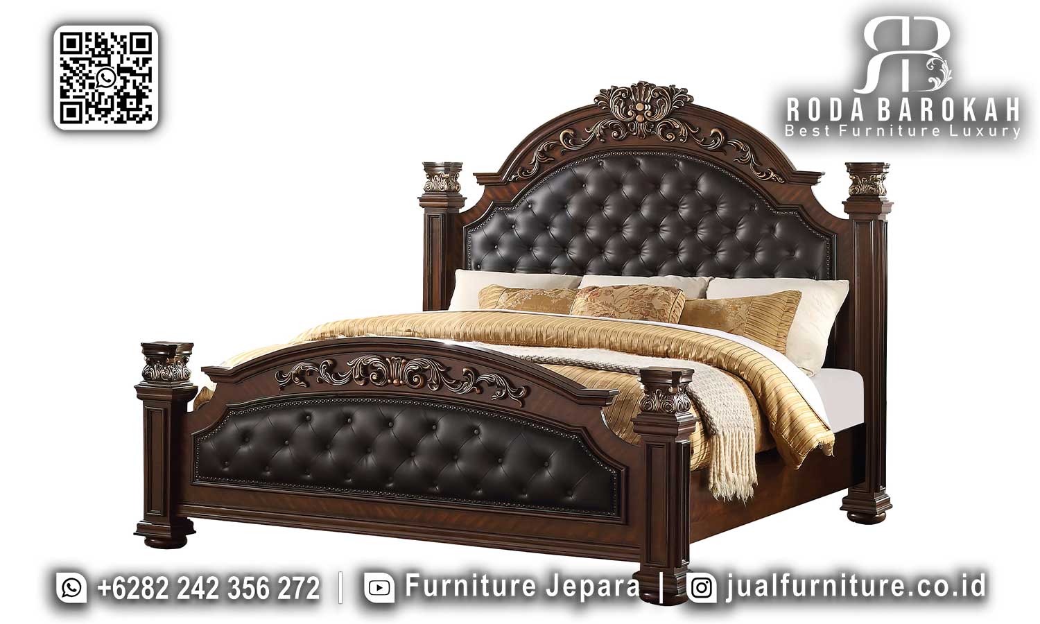 Jual Tempat Tidur Mewah Natural Prestige Rangka Kokoh STT-514