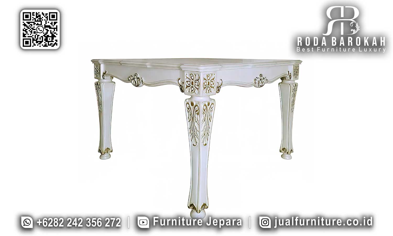 Meja Makan Jepara Mewah Terbaru Dubrovnik Anti Lembab SMM-649