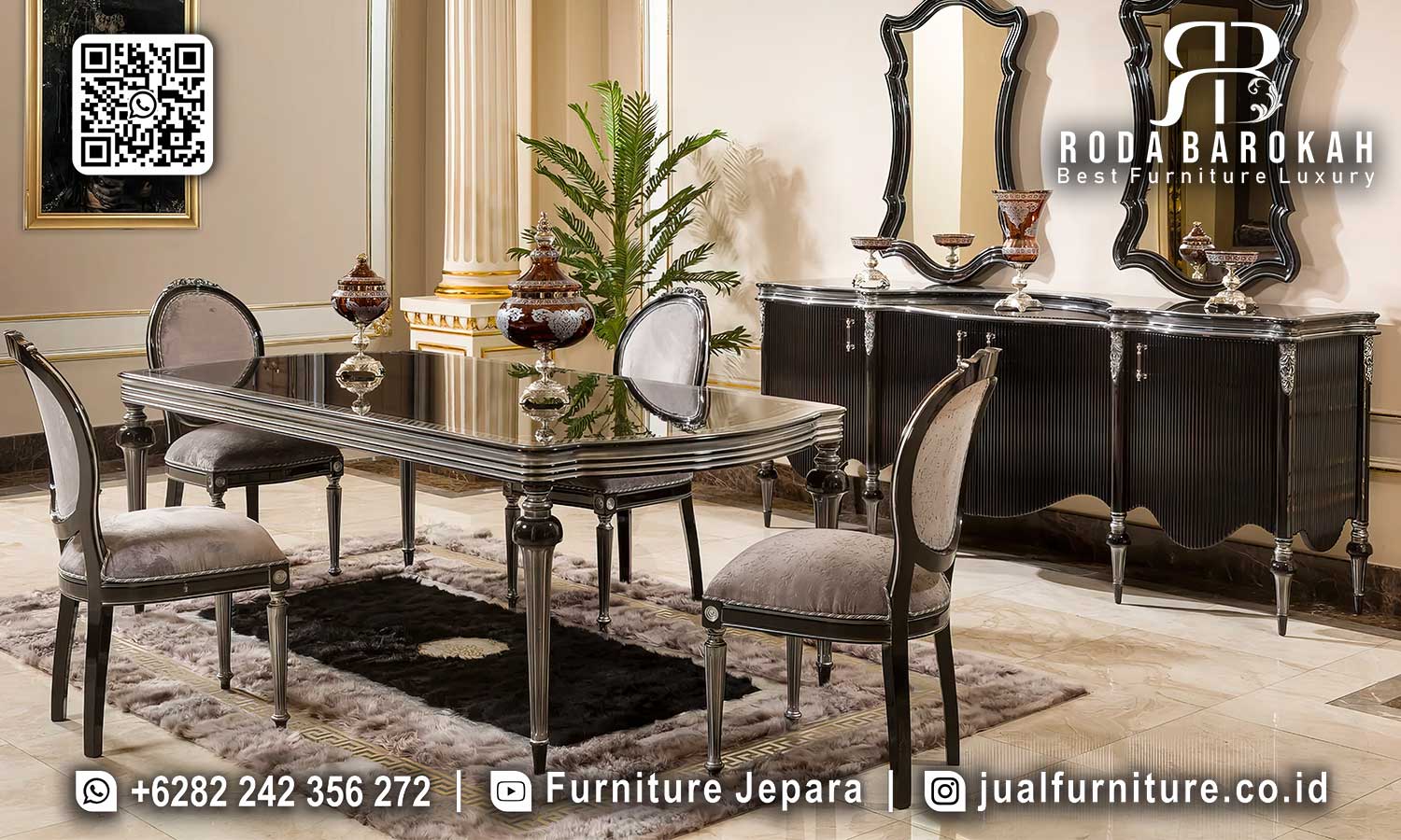 Meja Makan Mewah Perugia Anti Lembab SMM-639