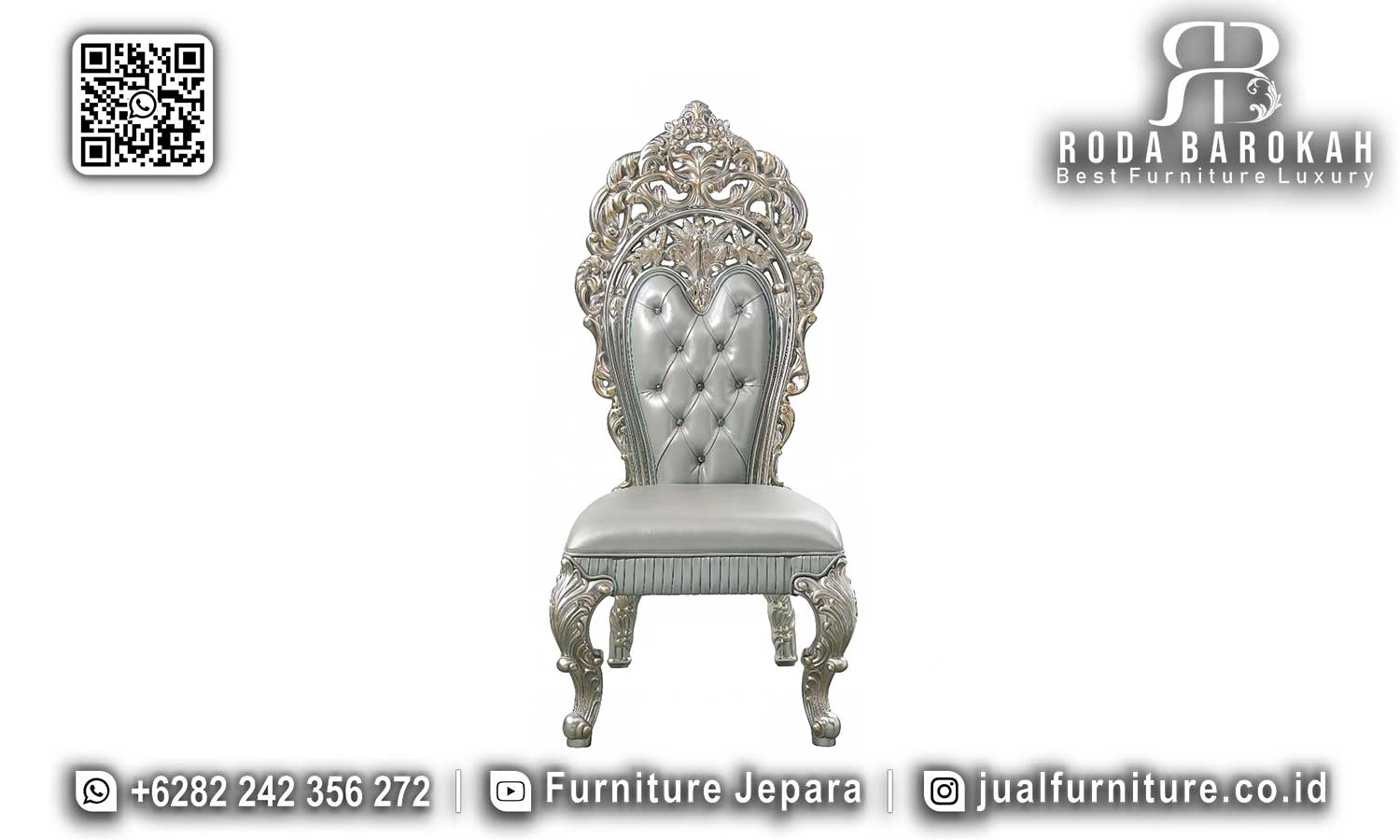 Model Meja Makan Mewah Bundar Monaco Ukiran Ornamental SMM-650