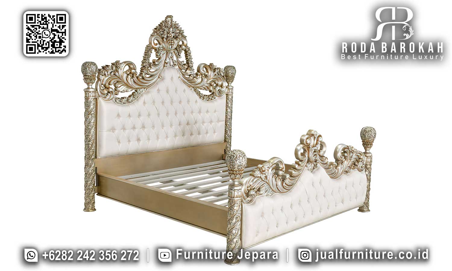 Model Tempat Tidur Klasik Mewah Montmartre Pahatan Detail STT-518
