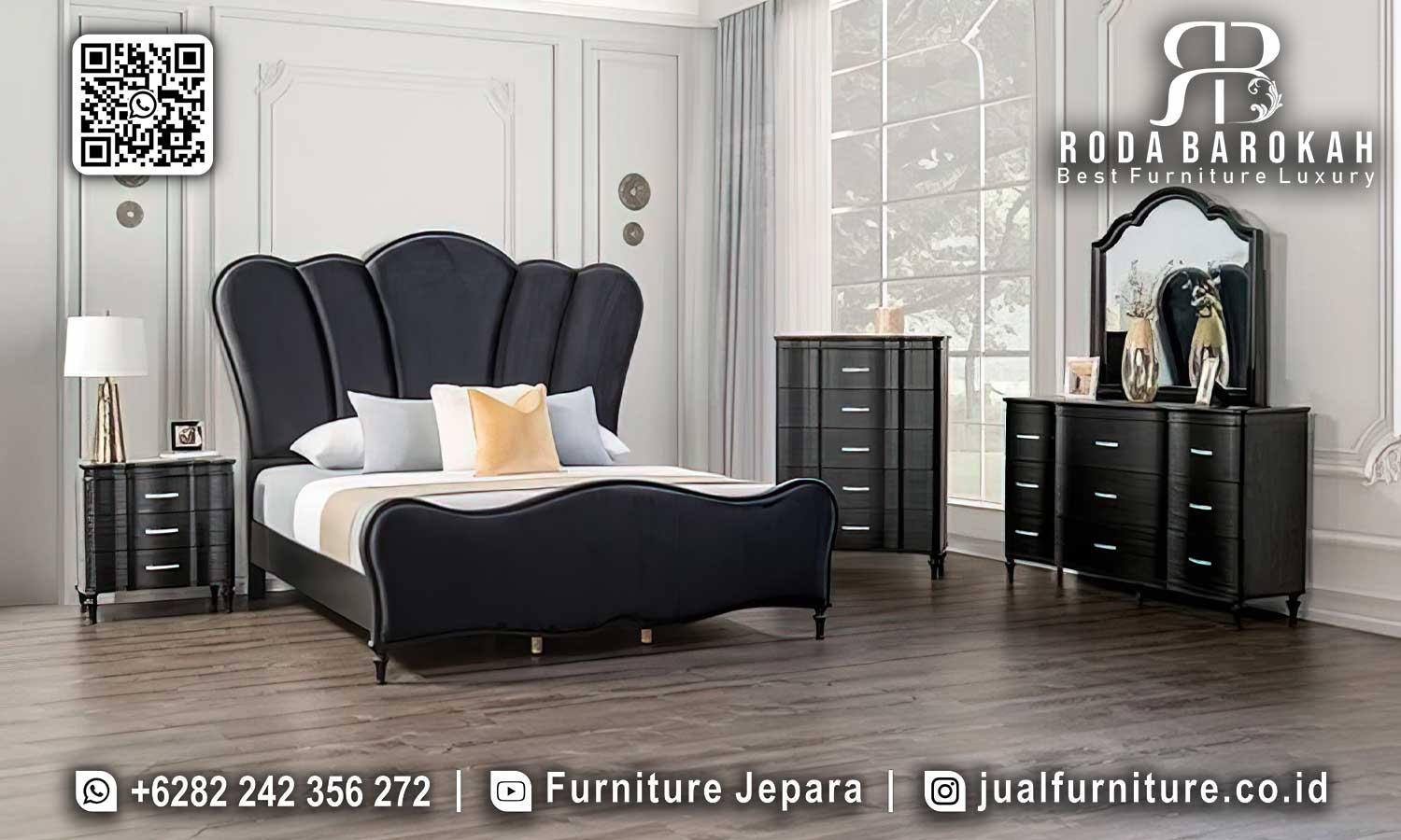 Set Kamar Tidur Jati Mewah Cremona Tampilan Prestisius STT-515