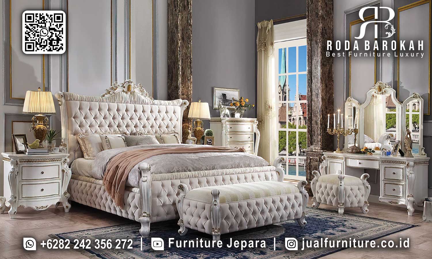 Set Kamar Tidur Klasik Mewah Lusso Ornamen Elegan STT-521