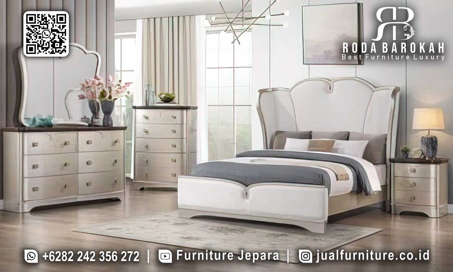 Set Tempat Tidur Minimalis Mewah Magnifico Pahatan Detail STT-517