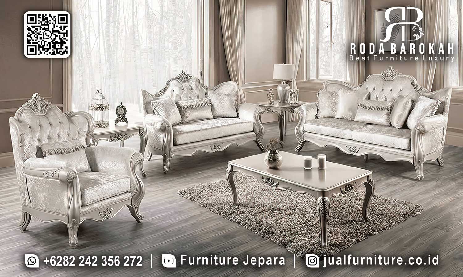 Sofa Mewah Ruang Tamu Portofino Furnitur Jepara STM-915